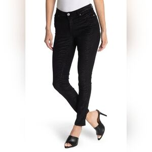 Ted Baker Dehbra Zebra Skinny Jeans in Black Velvet SZ 25